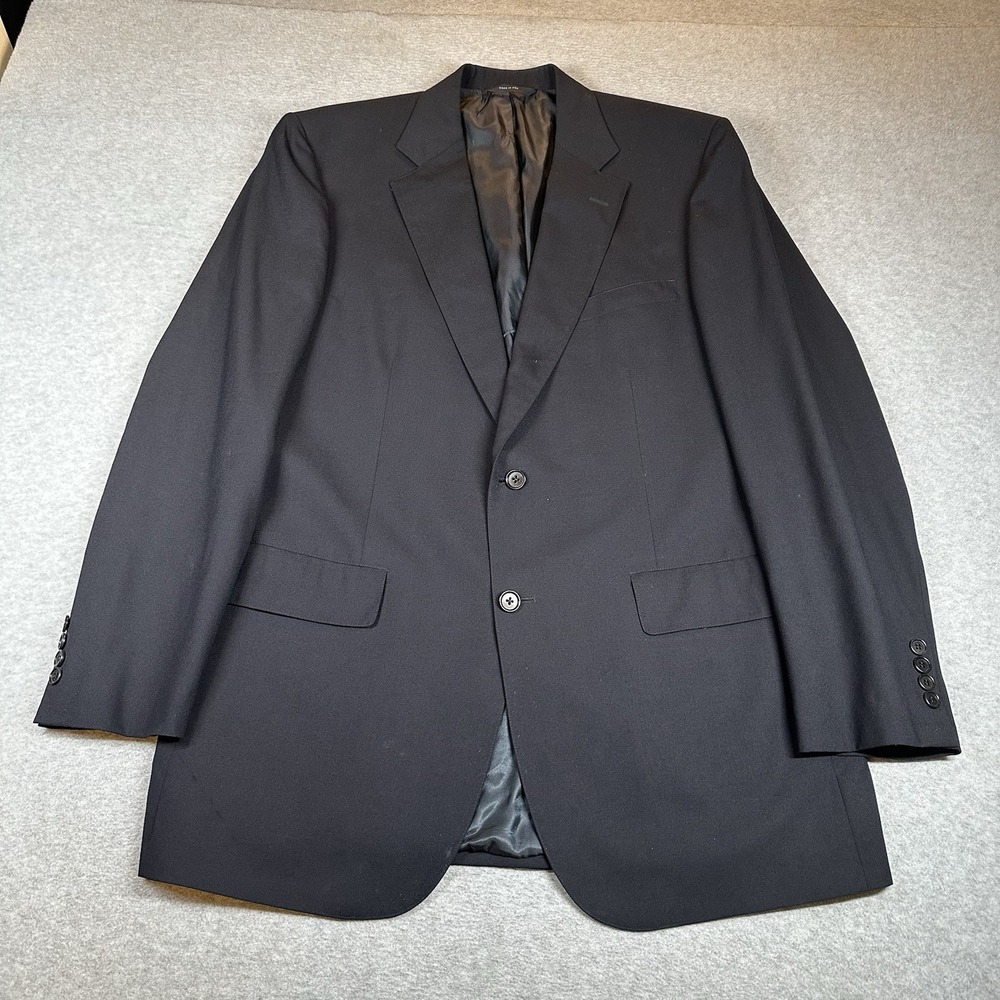 Vintage‎ Brooks Brothers BrooksEase Blazer Mens 42L Black Wool 2 Button